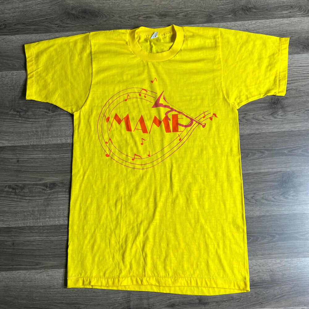 VTG Mame Musical T Shirt Fits S/XS 1970s Broadway Play Theatre Tee Made in USA
